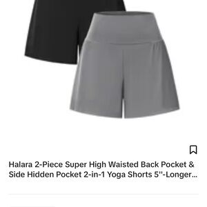HALARA High Waist Black and Gray Shorts Stretchy Comfort